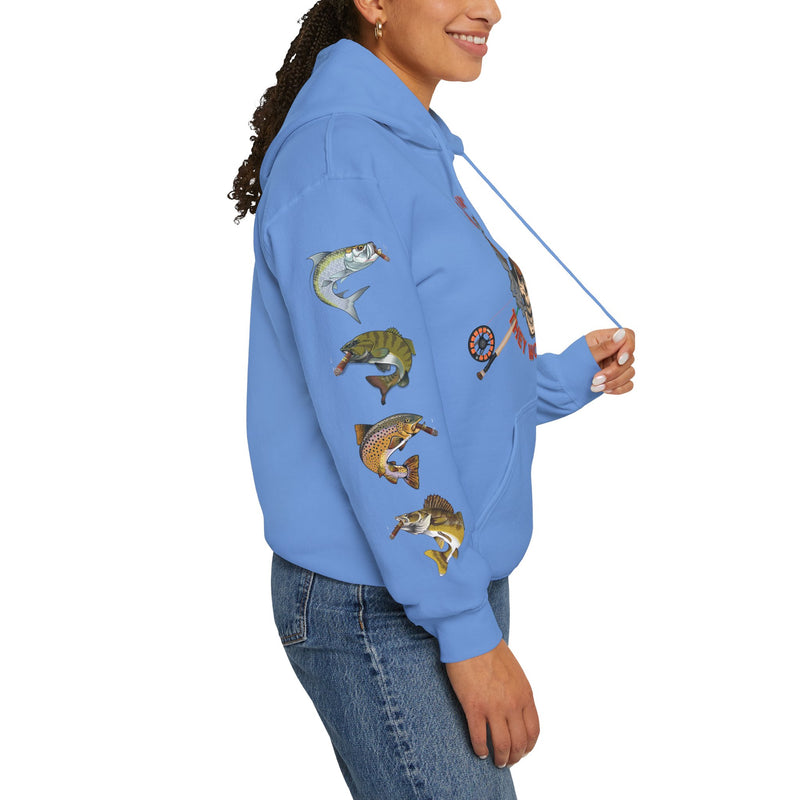 Load image into Gallery viewer, Smokin' Skull and Mega-Fish Patriot Hoodie Sweatshirt