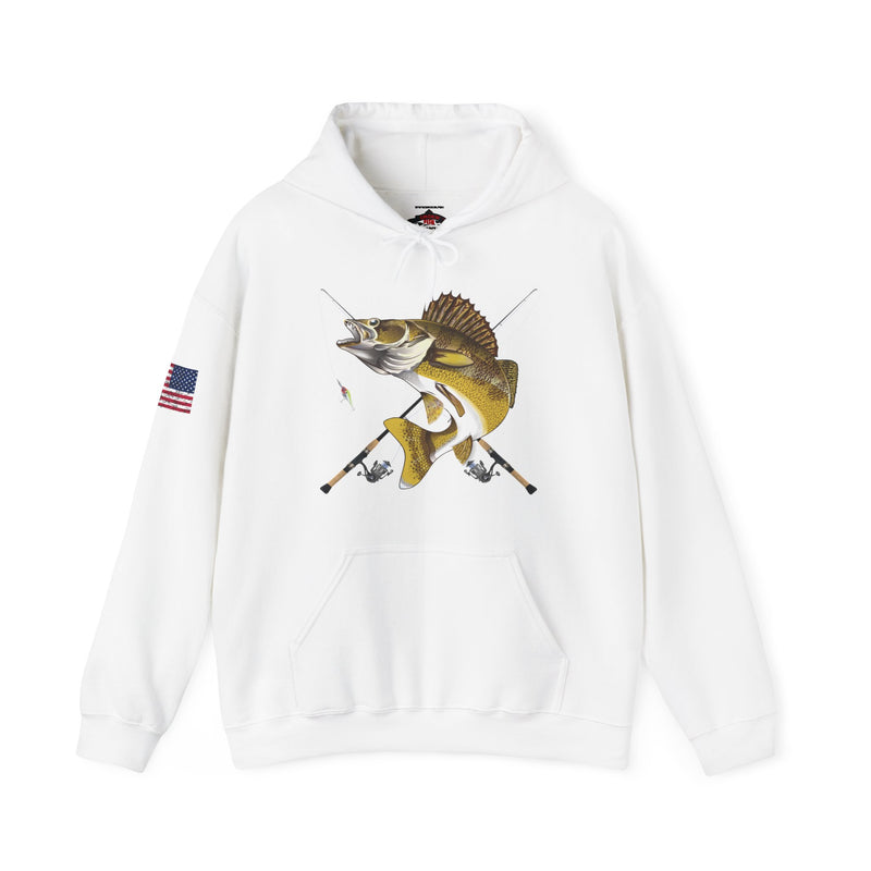 Load image into Gallery viewer, NO Smokin' Walleye Patriot Hooded Sweatshirt