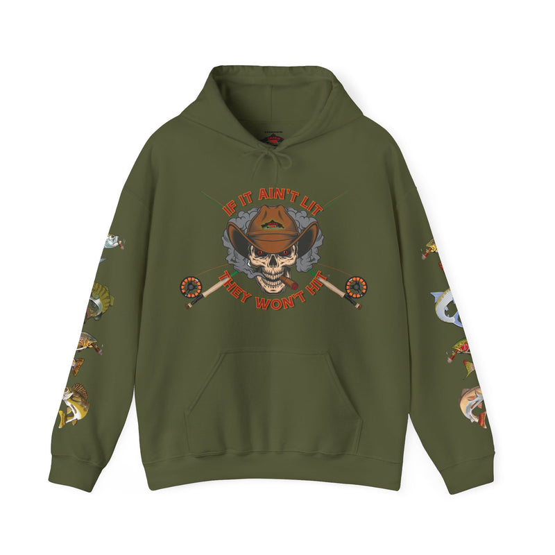 Load image into Gallery viewer, Smokin' Skull and Mega-Fish Patriot Hoodie Sweatshirt