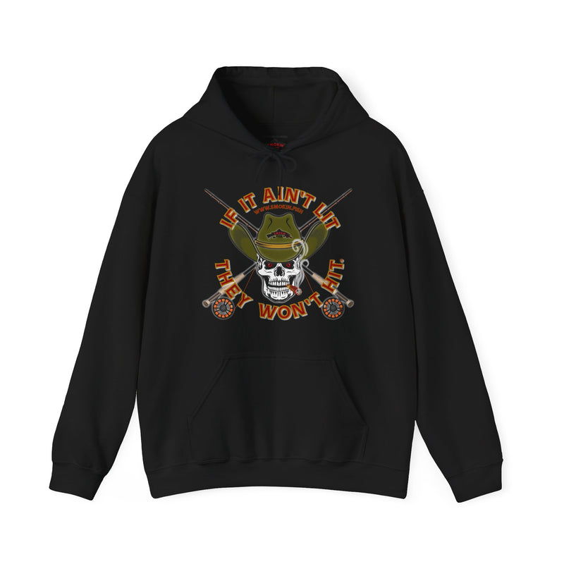 Load image into Gallery viewer, SMOKIN' Cowboy Skull Americana Fly Rod Hoodie Sweatshirt