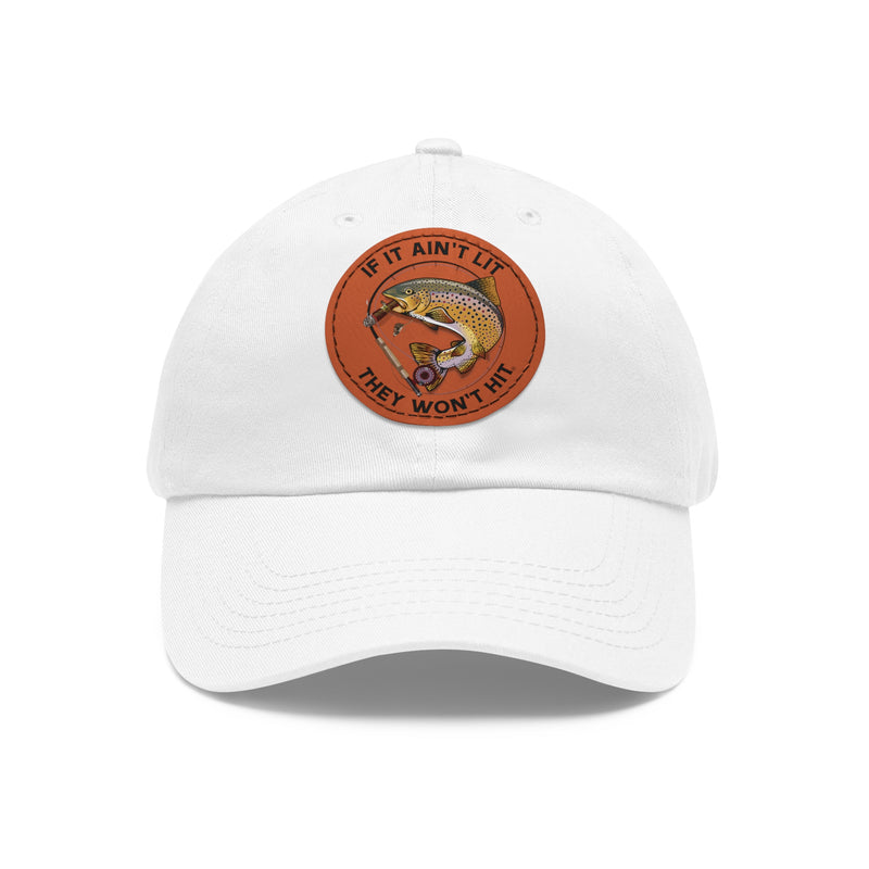 Load image into Gallery viewer, Smokin' Brown Trout & Mouse Leather Patch Cap