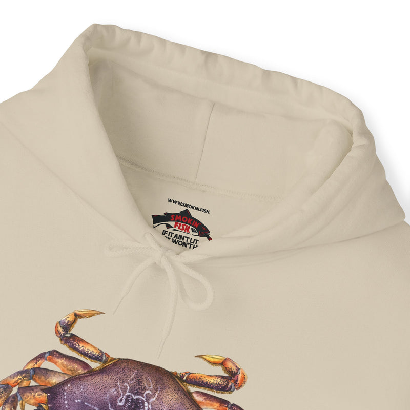 Load image into Gallery viewer, Dungeness Crab Hoodie Sweatshirt by ChartingNature.com