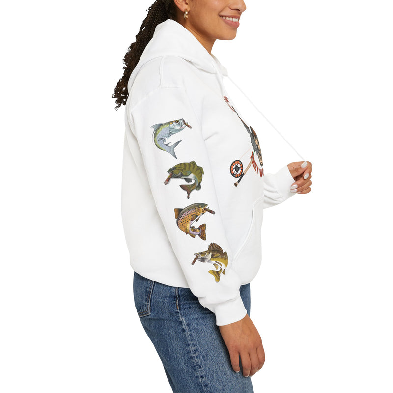Load image into Gallery viewer, Smokin' Skull and Mega-Fish Patriot Hoodie Sweatshirt