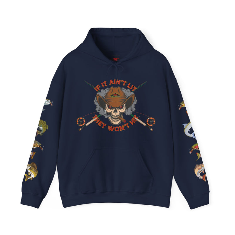 Load image into Gallery viewer, Smokin' Skull and Mega-Fish Patriot Hoodie Sweatshirt