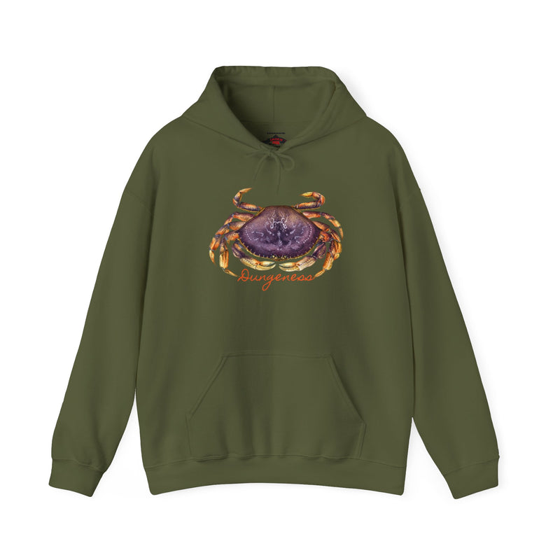 Load image into Gallery viewer, Dungeness Crab Hoodie Sweatshirt by ChartingNature.com