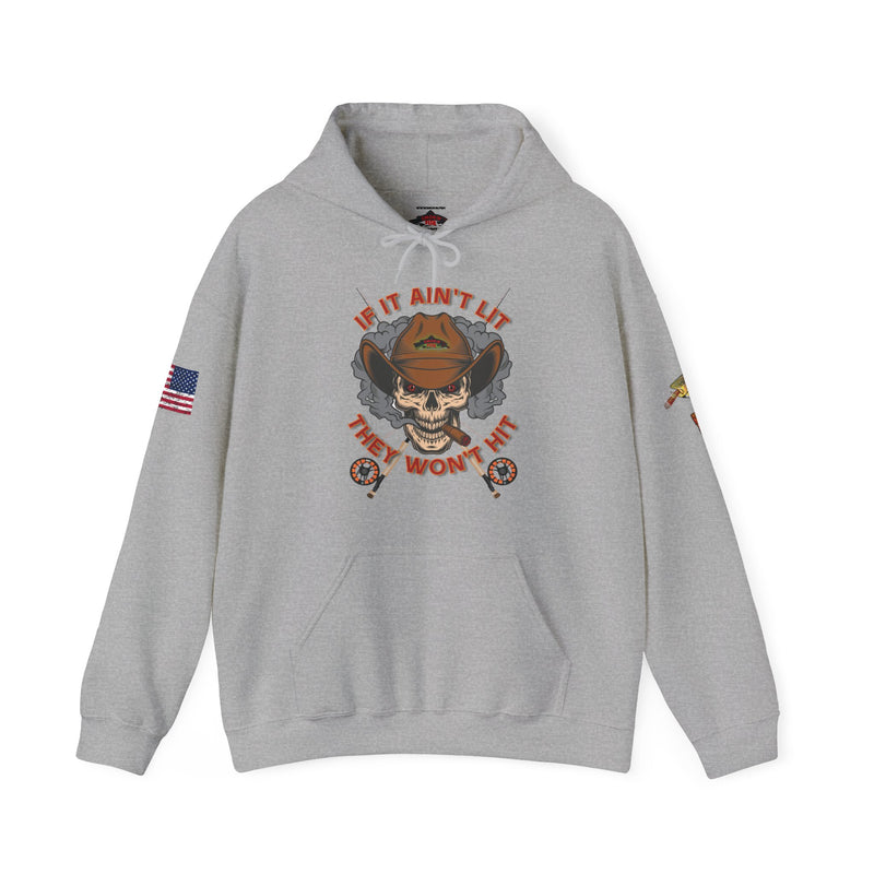 Load image into Gallery viewer, Smokin' Skull and Brown Trout Patriot Hoodie Sweatshirt