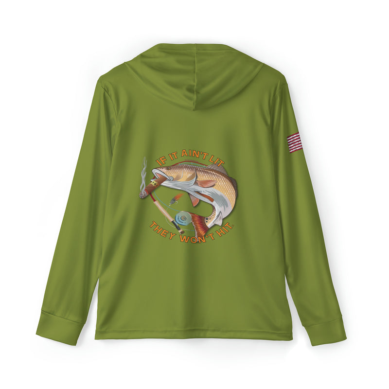 Load image into Gallery viewer, Smokin' Redfish Patriot Fishing Hoodie | Olive