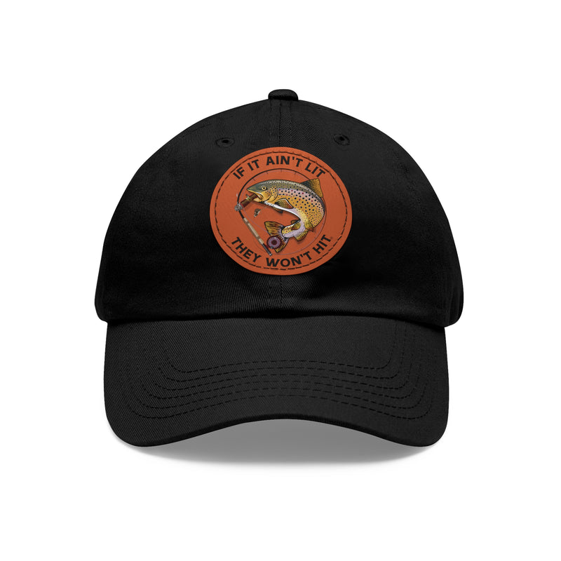 Load image into Gallery viewer, Smokin' Brown Trout & Mouse Leather Patch Cap