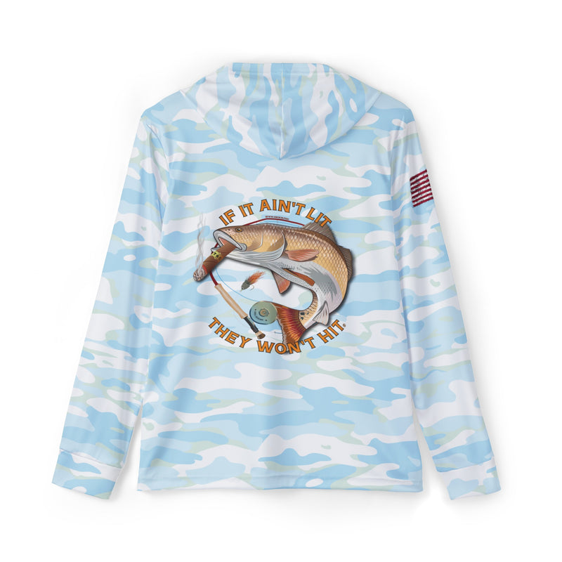 Load image into Gallery viewer, Smokin' Redfish Patriot Fishing Hoodie | Blue Camo