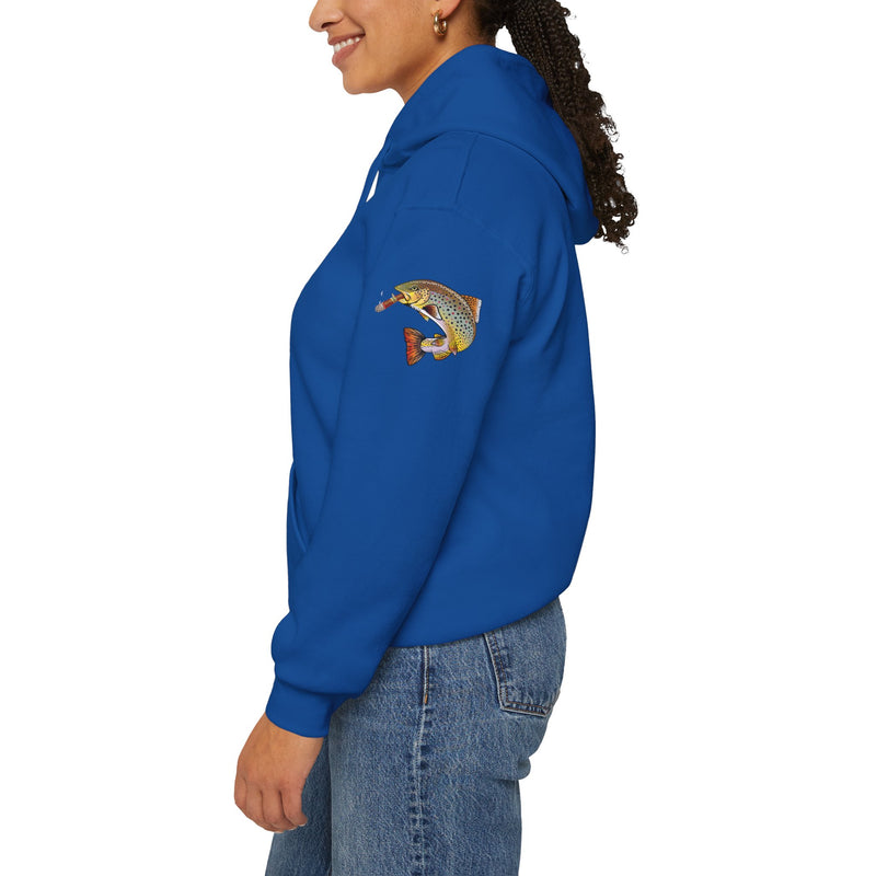 Load image into Gallery viewer, Smokin' Skull and Brown Trout Patriot Hoodie Sweatshirt