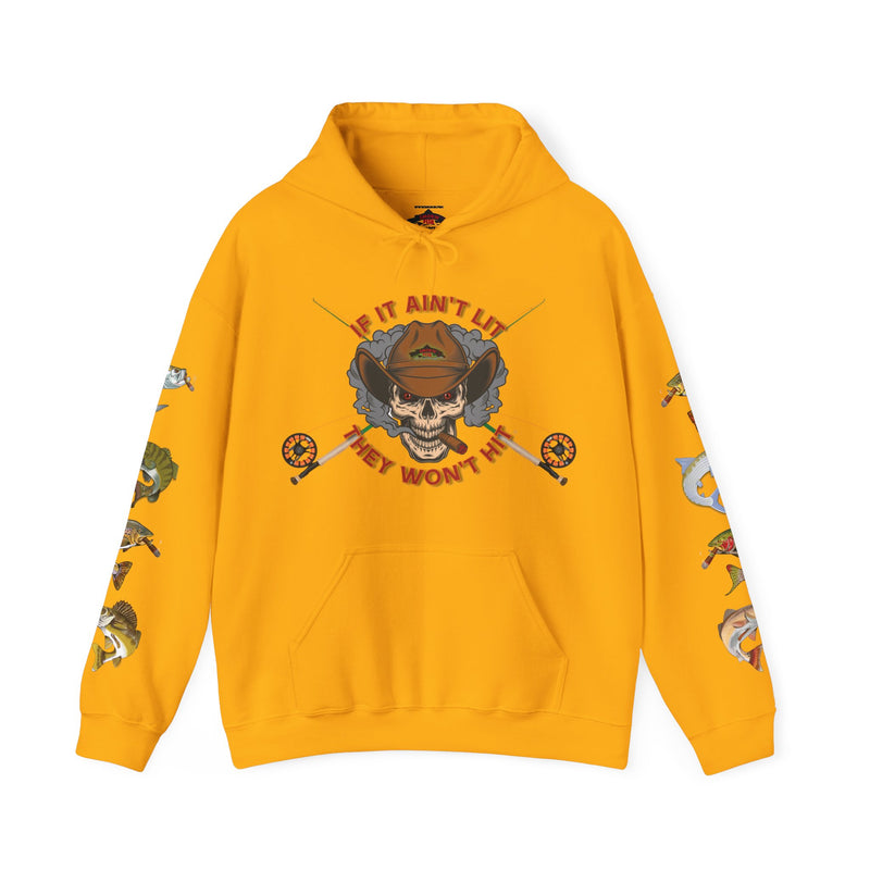 Load image into Gallery viewer, Smokin' Skull and Mega-Fish Patriot Hoodie Sweatshirt