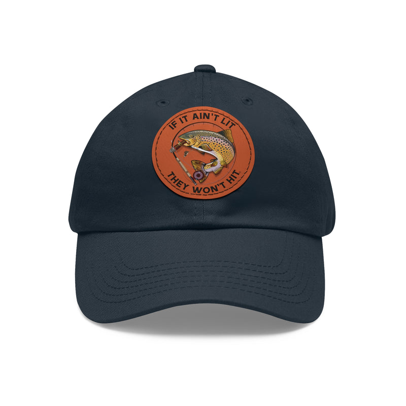 Load image into Gallery viewer, Smokin' Brown Trout & Mouse Leather Patch Cap