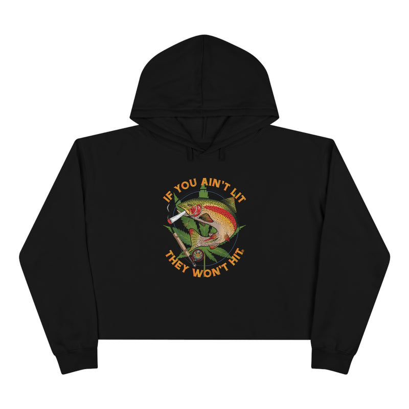 Load image into Gallery viewer, Doobie Rainbow Trout Women’s Crop Hoodie