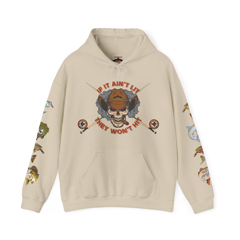 Load image into Gallery viewer, Smokin' Skull and Mega-Fish Patriot Hoodie Sweatshirt