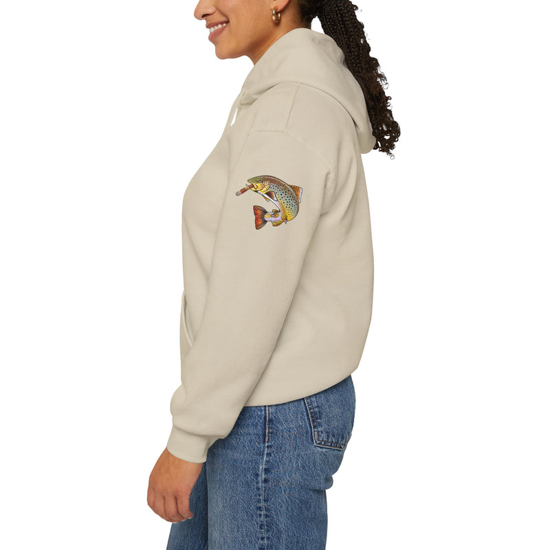Load image into Gallery viewer, Smokin' Skull and Brown Trout Patriot Hoodie Sweatshirt