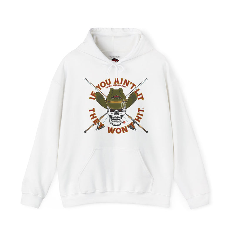 Load image into Gallery viewer, SMOKIN' Doobie Cowboy Skull Americana Spin Rod Hoodie Sweatshirt