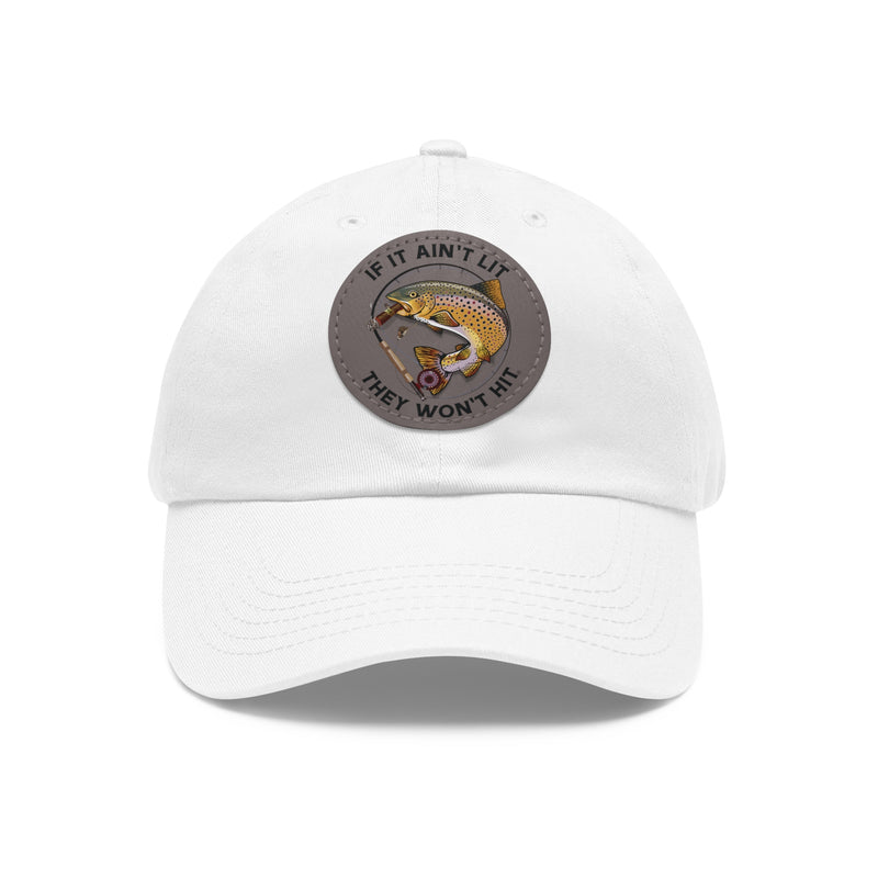 Load image into Gallery viewer, Smokin' Brown Trout & Mouse Leather Patch Cap