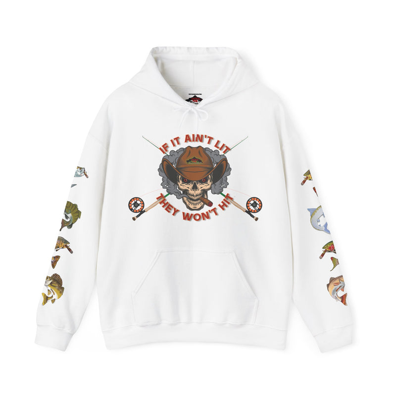 Load image into Gallery viewer, Smokin' Skull and Mega-Fish Patriot Hoodie Sweatshirt
