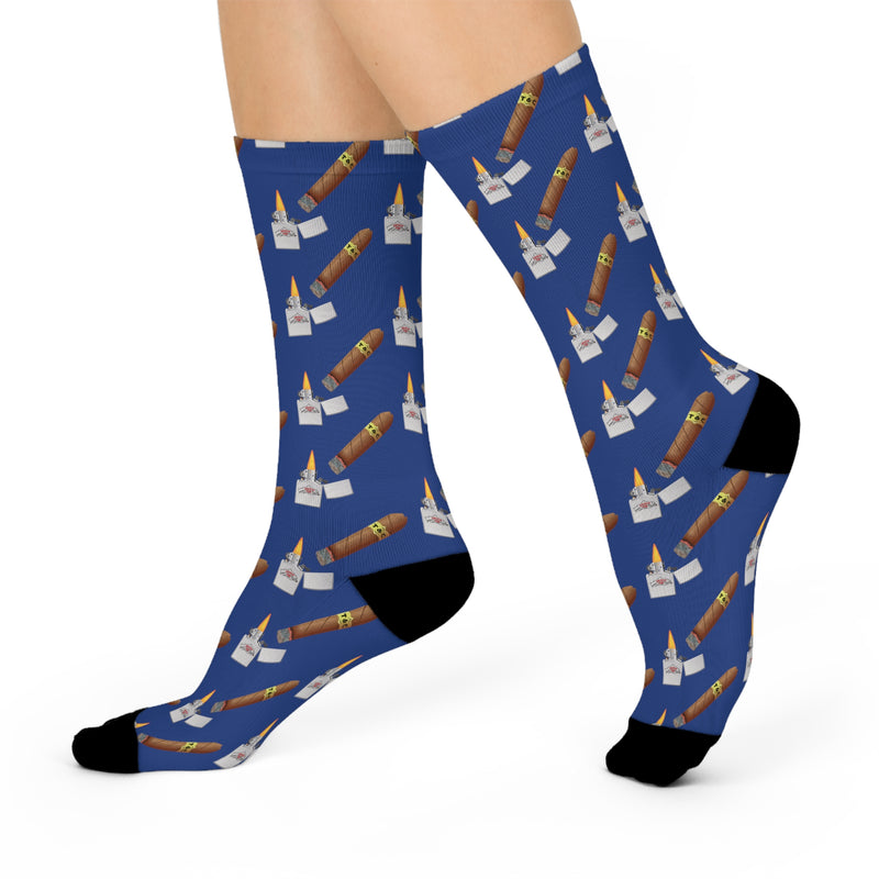 Load image into Gallery viewer, Smokin' Fish® Cushioned Crew Socks | Blue