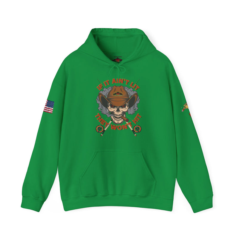 Load image into Gallery viewer, Smokin' Skull and Brown Trout Patriot Hoodie Sweatshirt