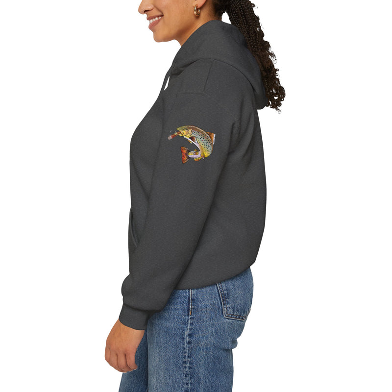 Load image into Gallery viewer, Smokin' Skull and Brown Trout Patriot Hoodie Sweatshirt