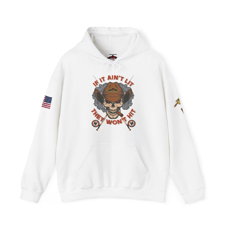 Load image into Gallery viewer, Smokin' Skull and Brown Trout Patriot Hoodie Sweatshirt