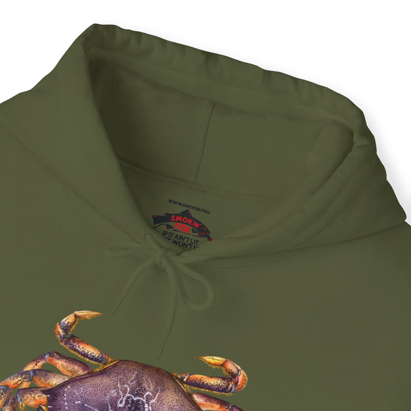 Load image into Gallery viewer, Dungeness Crab Hoodie Sweatshirt by ChartingNature.com