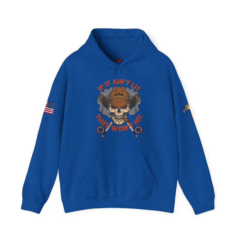 Load image into Gallery viewer, Smokin' Skull and Brown Trout Patriot Hoodie Sweatshirt