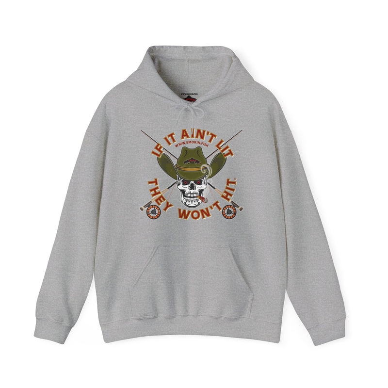 Load image into Gallery viewer, SMOKIN' Cowboy Skull Americana Fly Rod Hoodie Sweatshirt