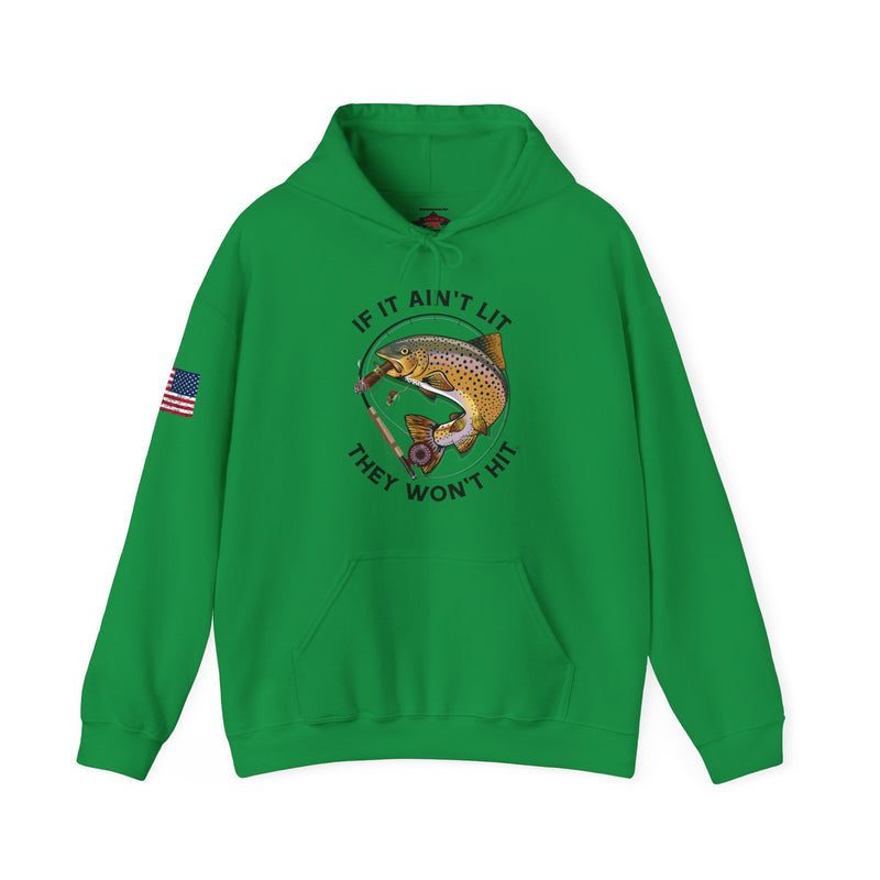 Load image into Gallery viewer, Smokin' Brown Trout & Mouse Patriot Hoodie Sweatshirt