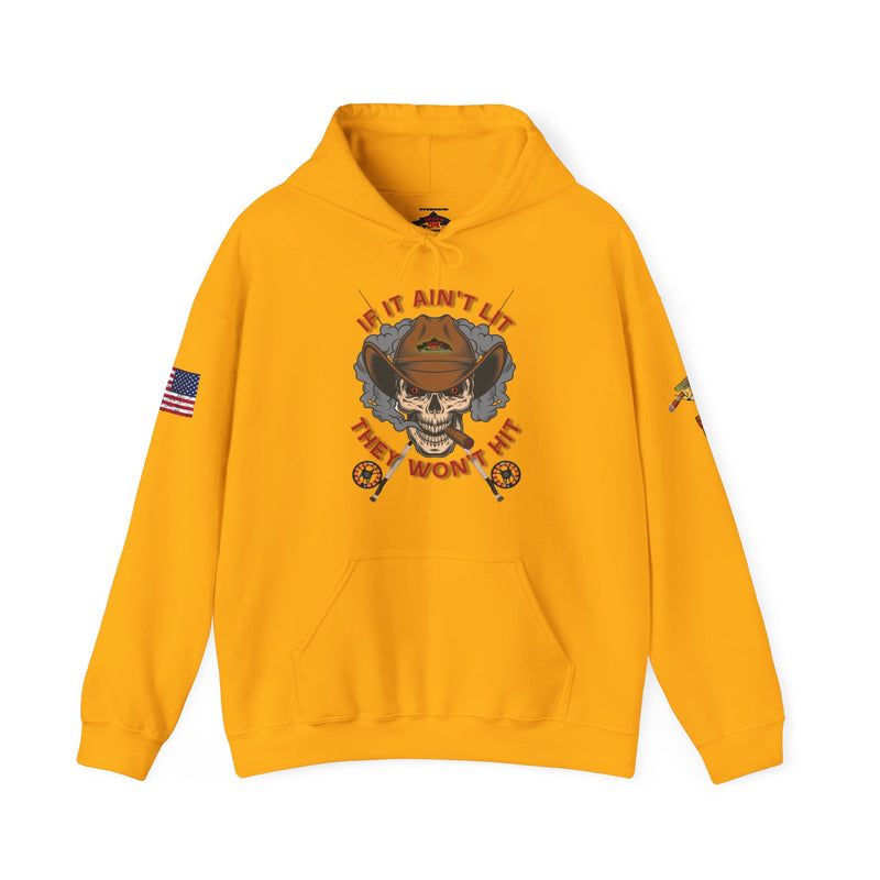 Load image into Gallery viewer, Smokin' Skull and Brown Trout Patriot Hoodie Sweatshirt