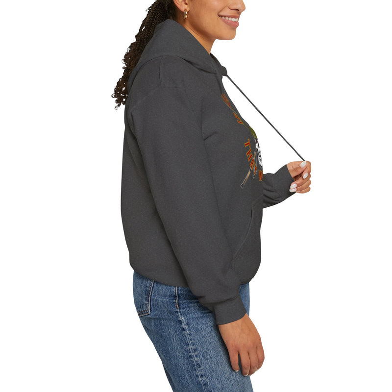 Load image into Gallery viewer, SMOKIN' Doobie Cowboy Skull Americana Spin Rod Hoodie Sweatshirt