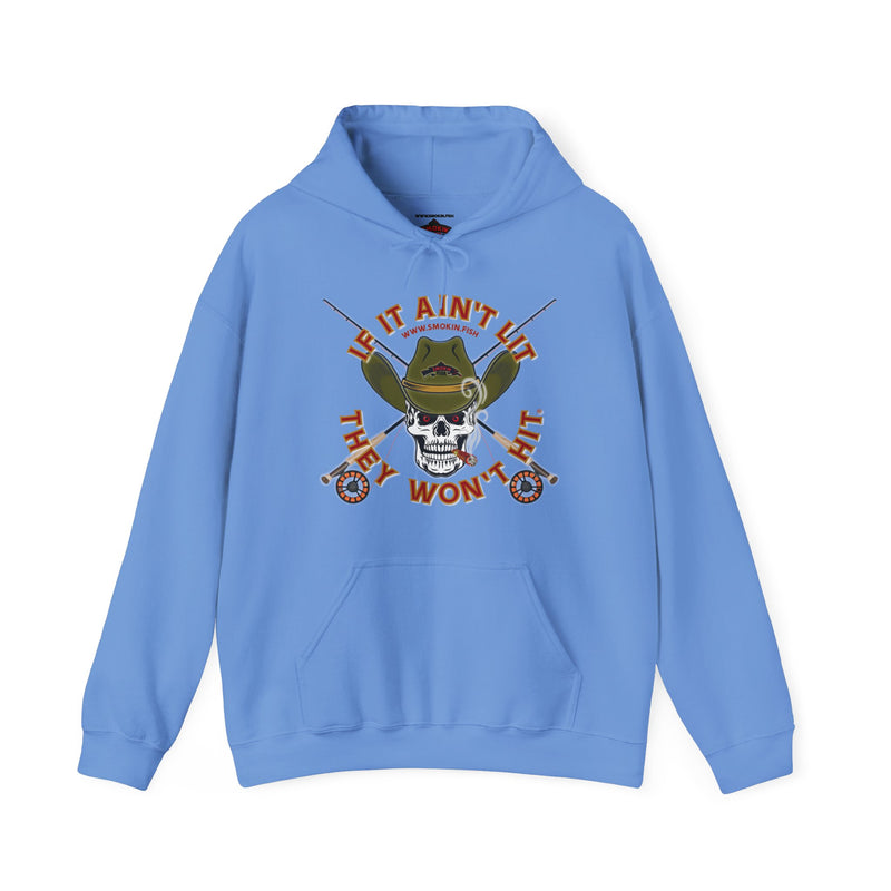 Load image into Gallery viewer, SMOKIN' Cowboy Skull Americana Fly Rod Hoodie Sweatshirt