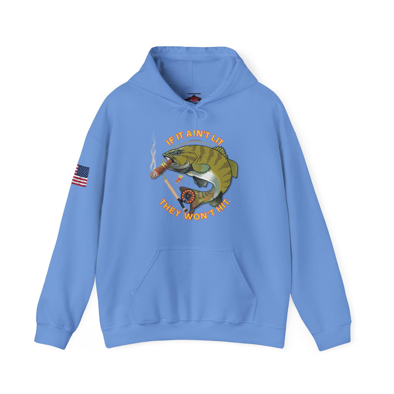 Load image into Gallery viewer, Smokin' Bass on the Fly Patriot Hoodie Sweatshirt