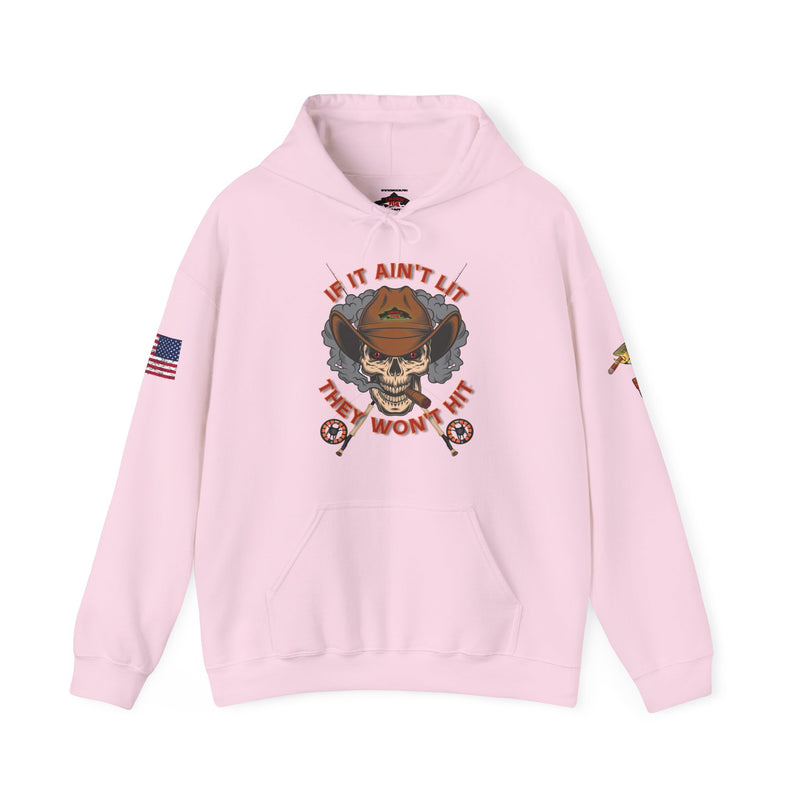 Load image into Gallery viewer, Smokin' Skull and Brown Trout Patriot Hoodie Sweatshirt