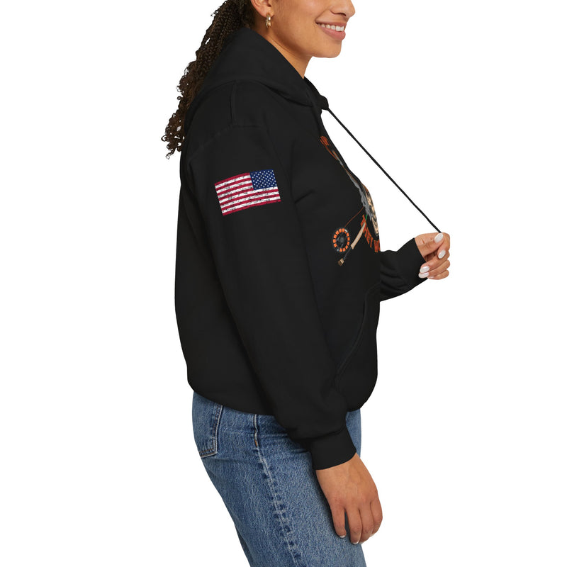 Load image into Gallery viewer, Smokin' Skull Patriot Hoodie Sweatshirt