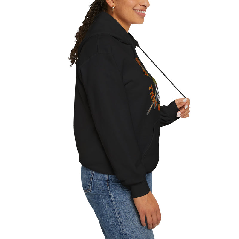Load image into Gallery viewer, SMOKIN' Doobie Cowboy Skull Americana Spin Rod Hoodie Sweatshirt