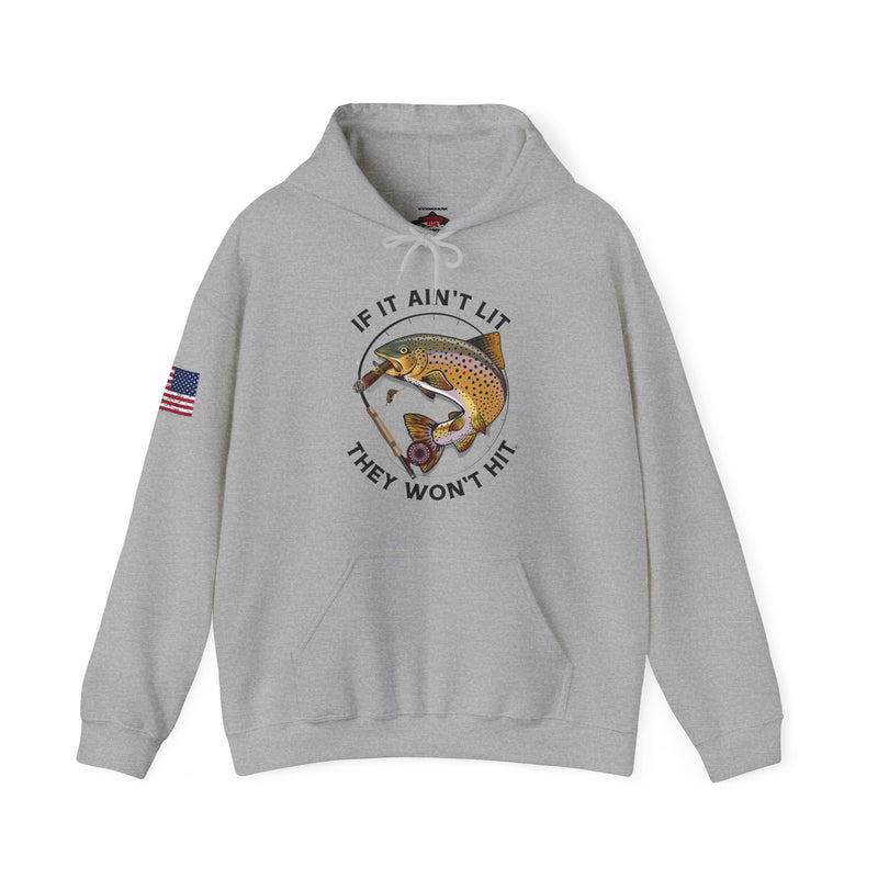 Load image into Gallery viewer, Smokin' Brown Trout & Mouse Patriot Hoodie Sweatshirt