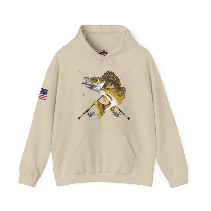 Load image into Gallery viewer, NO Smokin' Walleye Patriot Hooded Sweatshirt