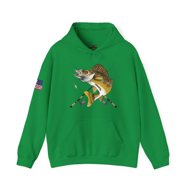 Load image into Gallery viewer, NO Smokin' Walleye Patriot Hooded Sweatshirt