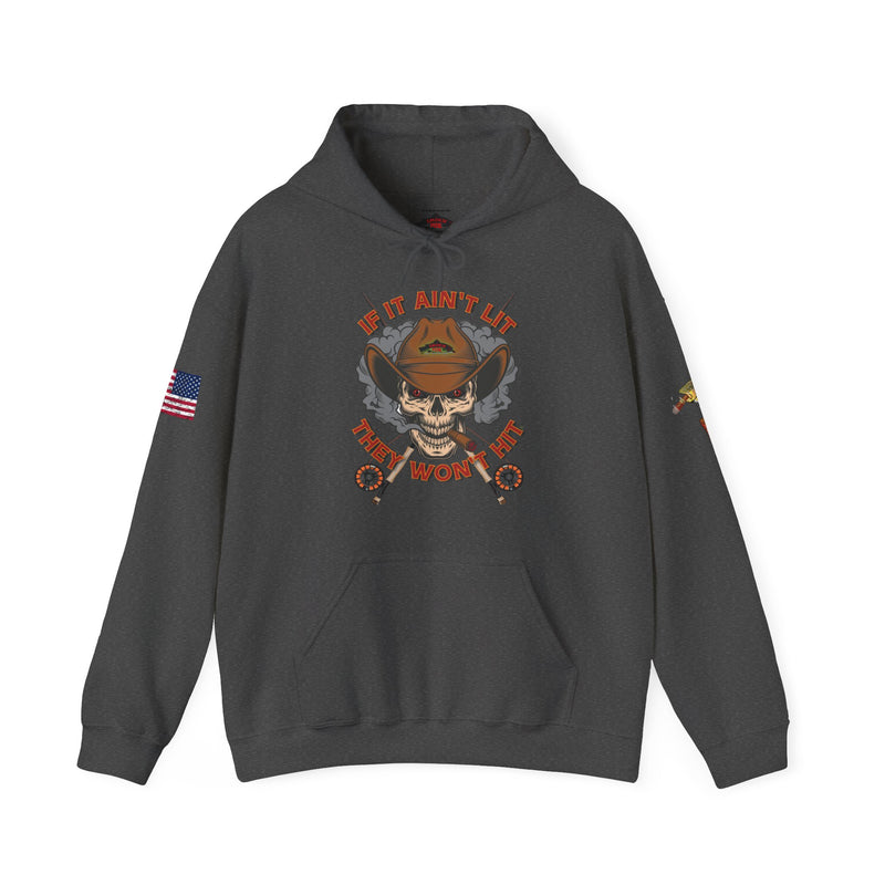 Load image into Gallery viewer, Smokin' Skull and Brown Trout Patriot Hoodie Sweatshirt