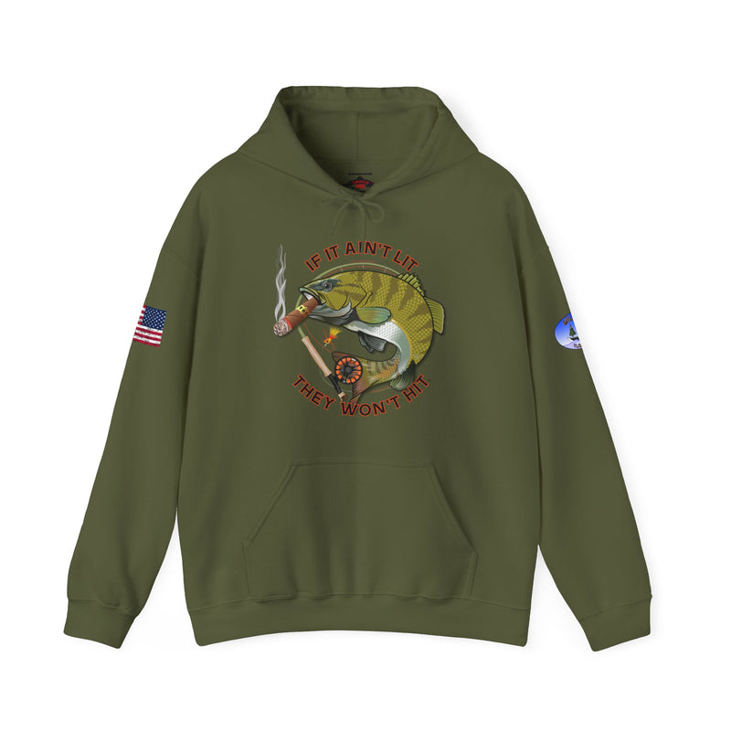 Load image into Gallery viewer, Co-Branded | Wildwood Smokin' Bass Patriot Hoodie Sweatshirt