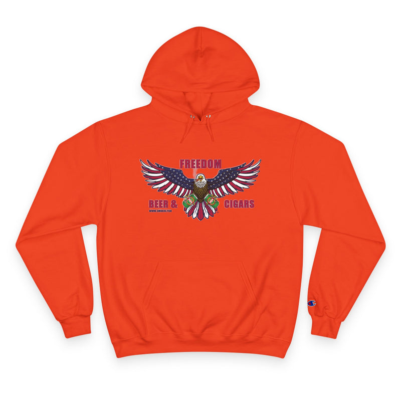 Load image into Gallery viewer, Champion Freedom, Beer & Cigars Hoodie Sweatshirt with Double Dry® Technology