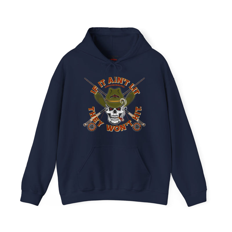 Load image into Gallery viewer, SMOKIN' Cowboy Skull Americana Fly Rod Hoodie Sweatshirt