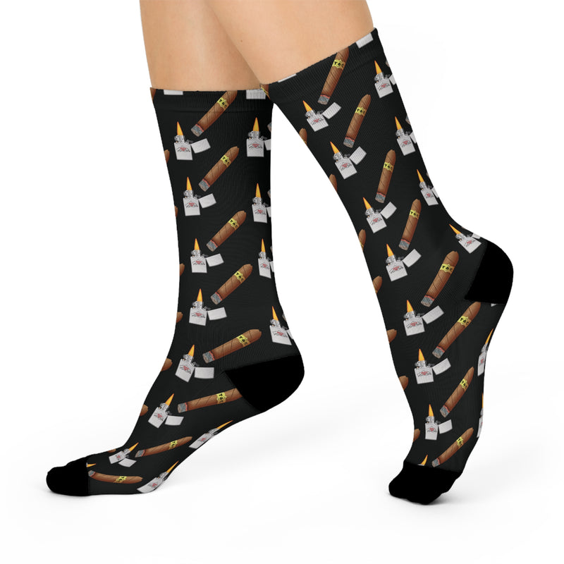 Load image into Gallery viewer, Smokin' Fish® Cushioned Crew Socks | Black