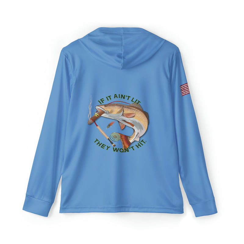 Load image into Gallery viewer, Smokin' Redfish Patriot Fishing Hoodie | Ocean Blue