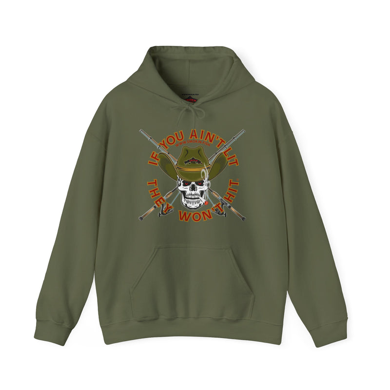 Load image into Gallery viewer, SMOKIN' Doobie Cowboy Skull Americana Spin Rod Hoodie Sweatshirt