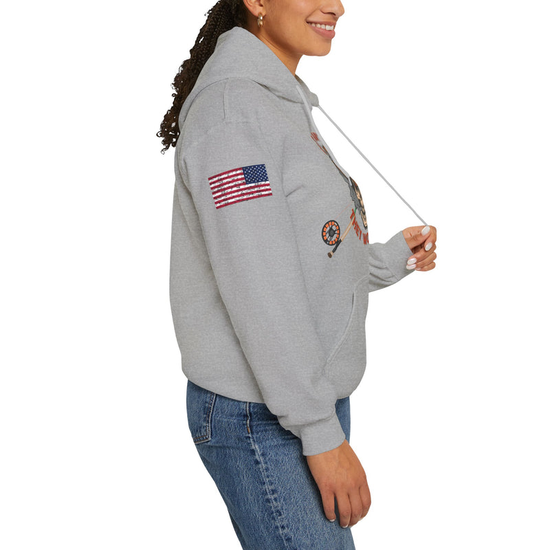 Load image into Gallery viewer, Smokin' Skull Patriot Hoodie Sweatshirt