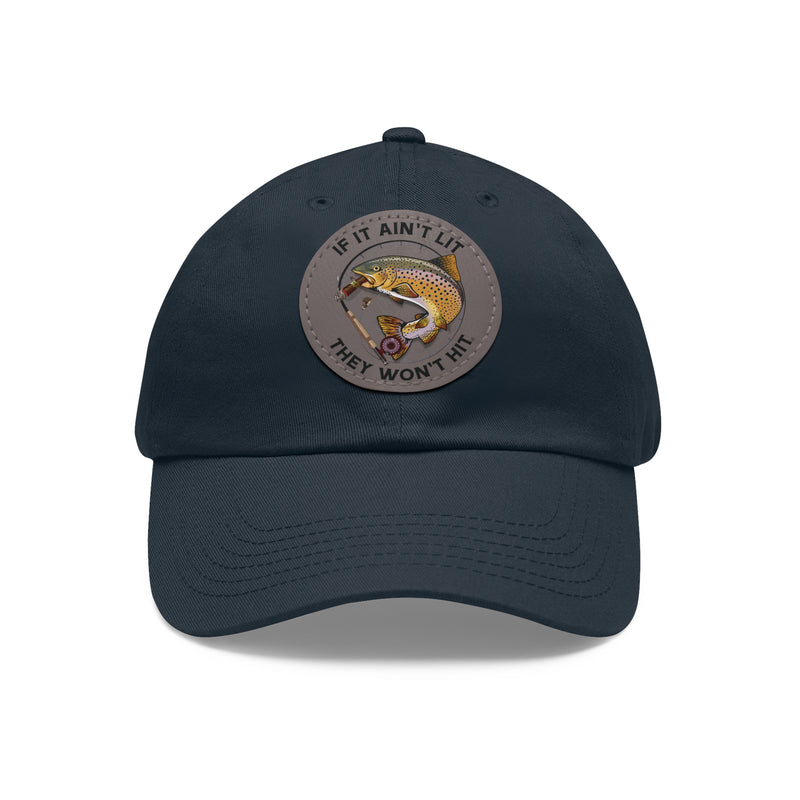 Load image into Gallery viewer, Smokin' Brown Trout & Mouse Leather Patch Cap