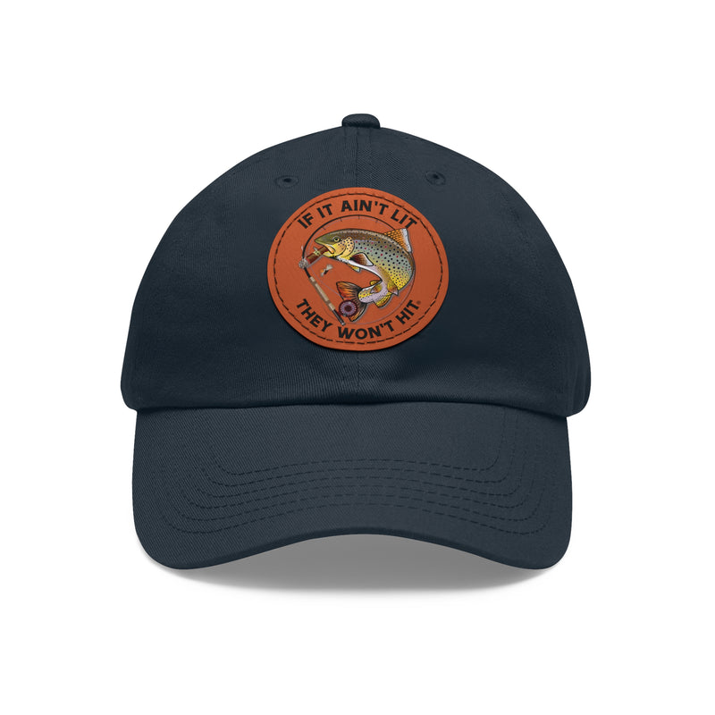 Load image into Gallery viewer, Smokin' Brown Trout Cap with Leather Patch